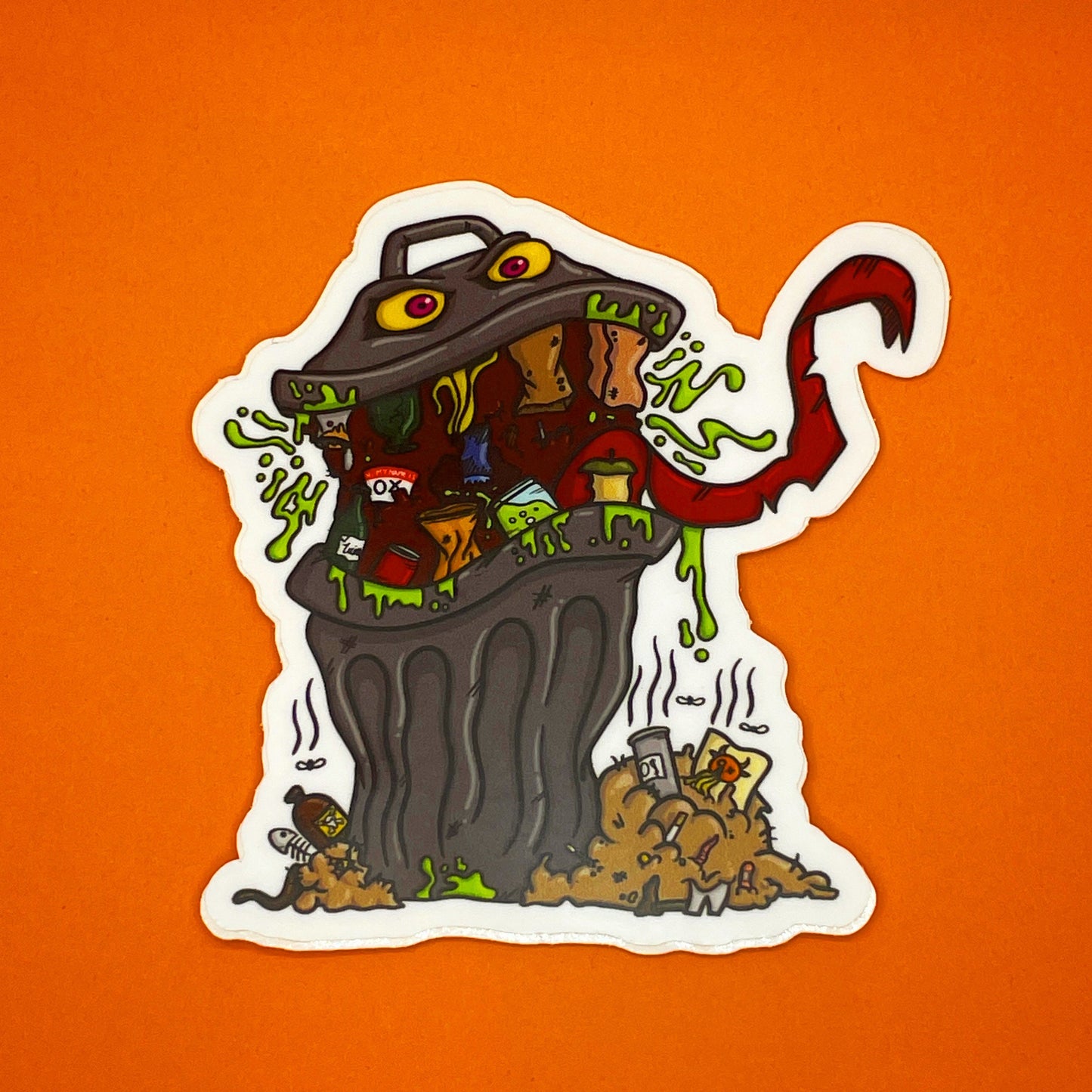 Trash Can Monster Sticker