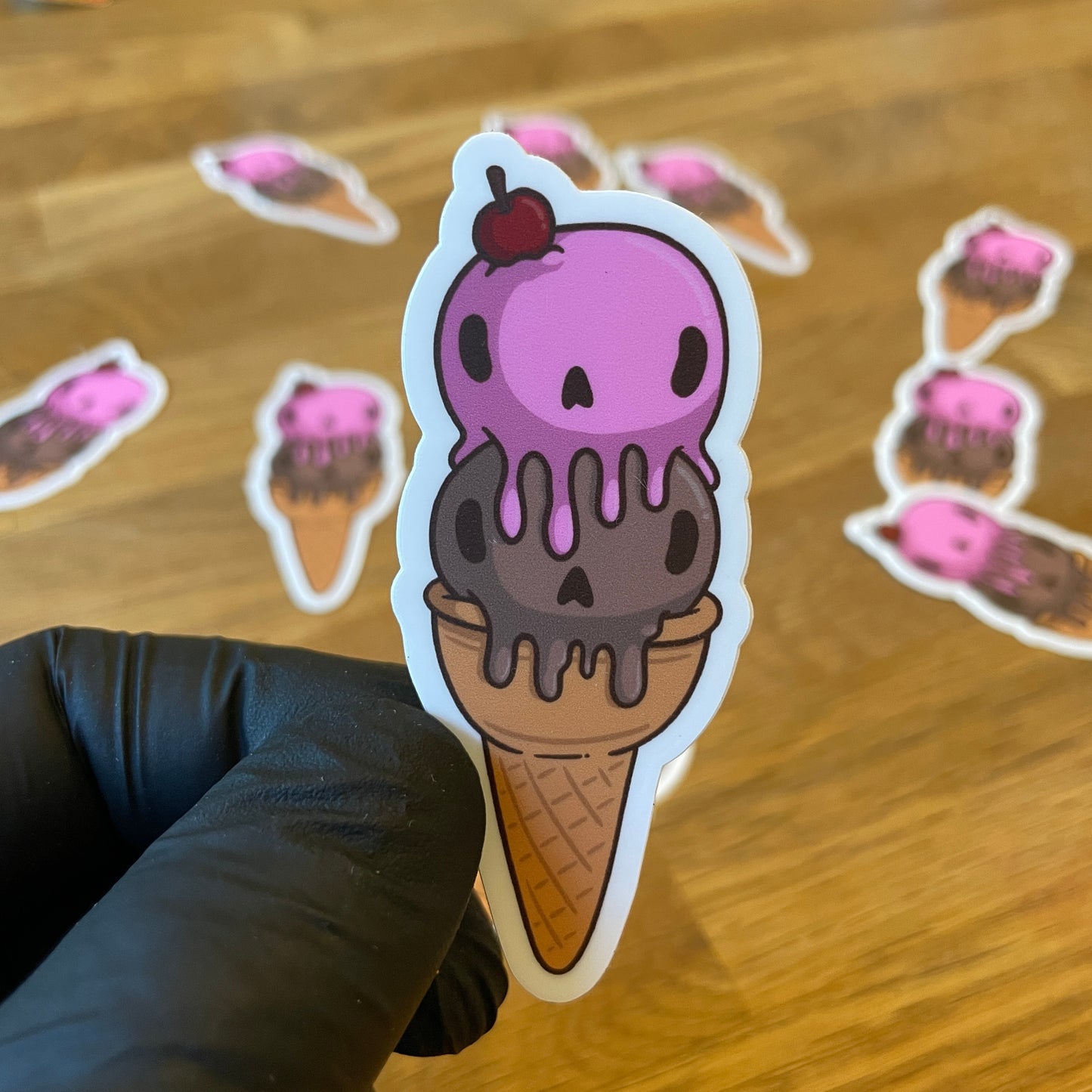 Ice Cream Skull Stickers