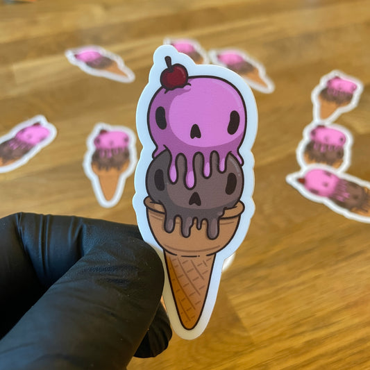 Ice Cream Skull Stickers