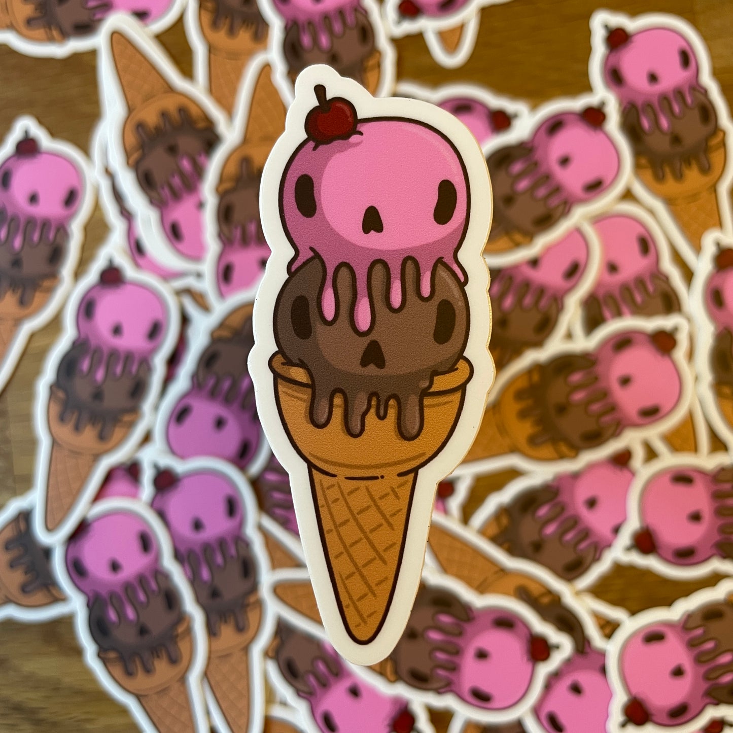 Ice Cream Skull Stickers