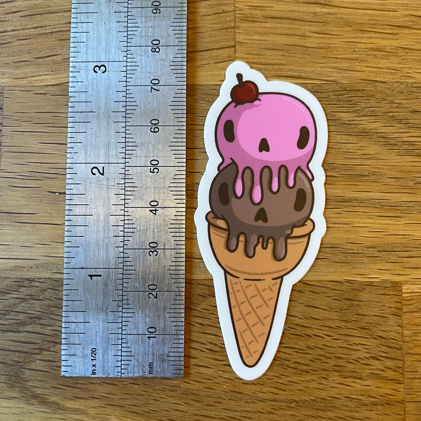 Ice Cream Skull Stickers
